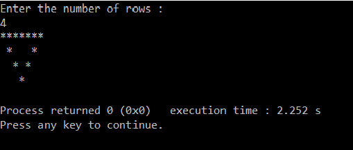 Print Hollow Inverted Pyramid Star Pattern » PREP INSTA
