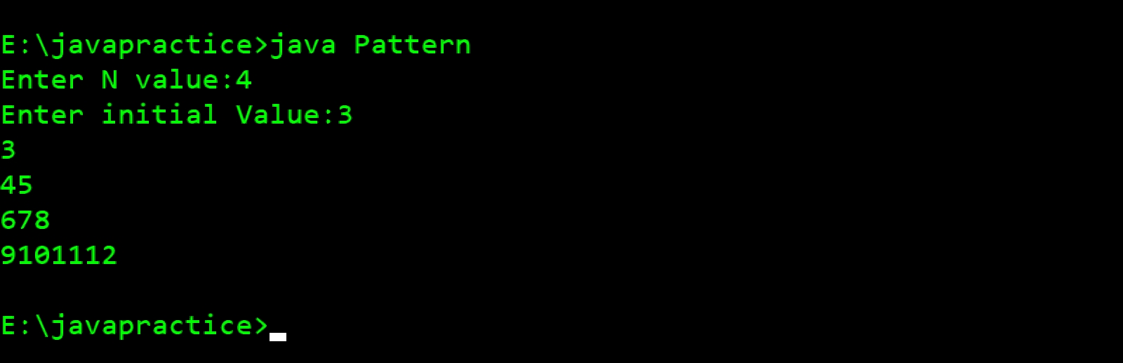 Print Right Triangle Number Pattern Type 5 » PREP INSTA