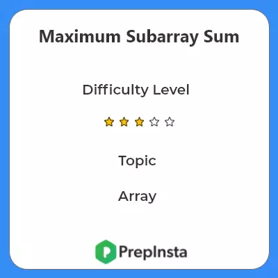 Largest Sum Contiguous Subarray Problem Discription