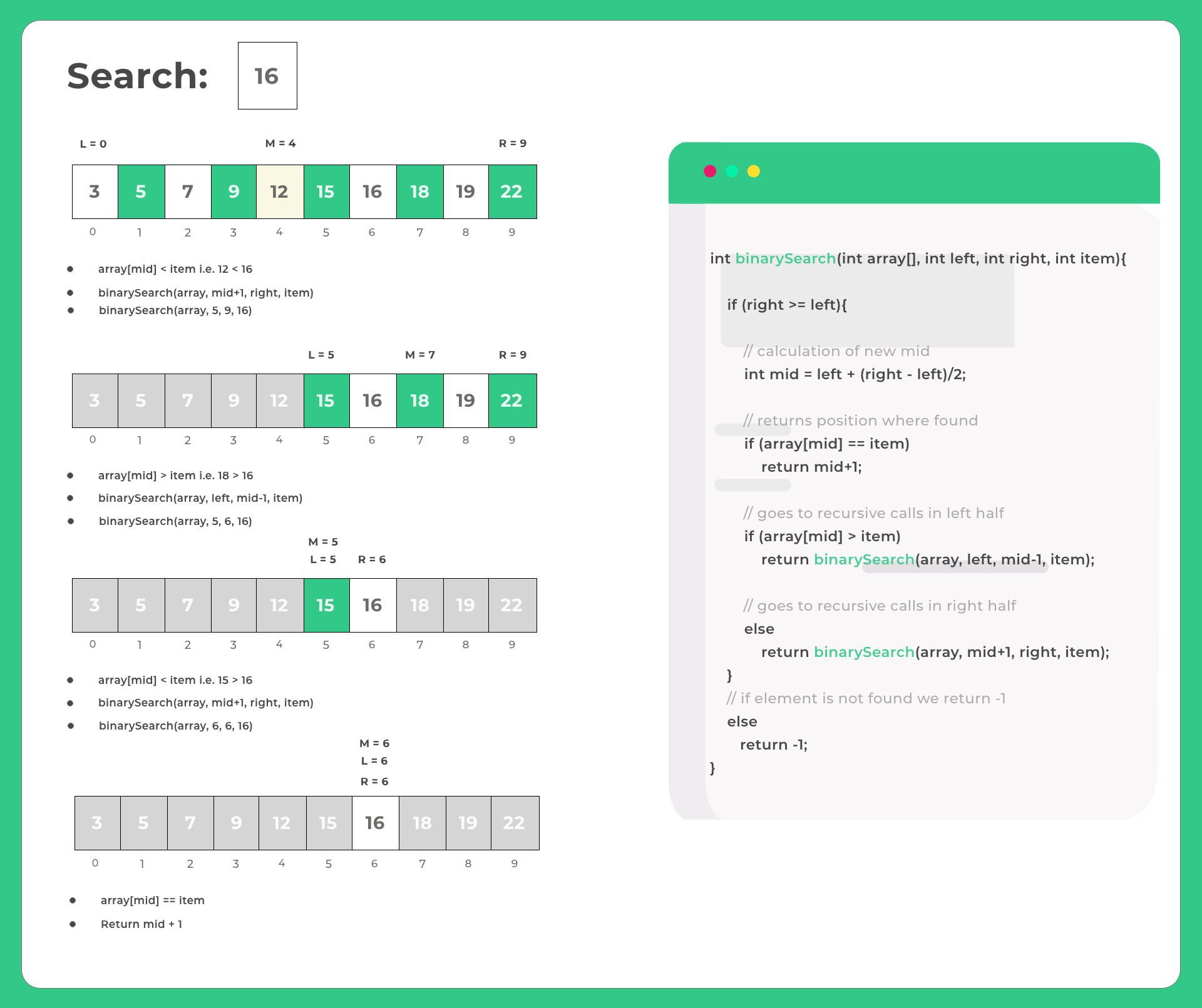 Binary search in C++ | PrepInsta