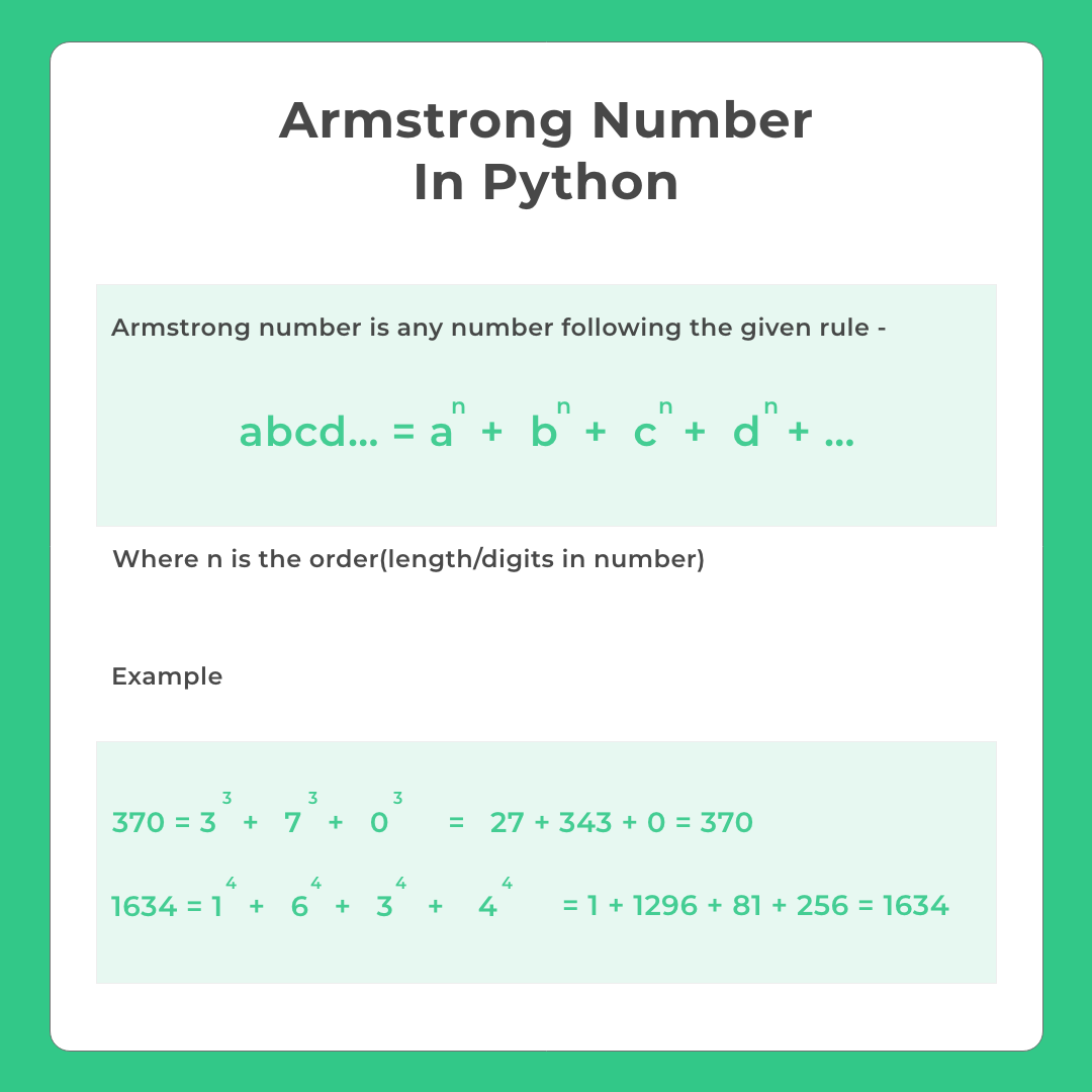 Armstrong Number in Python | PrepInsta
